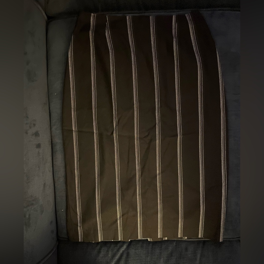 Betsey Johnson Black Pencil Skirt with White Stripes